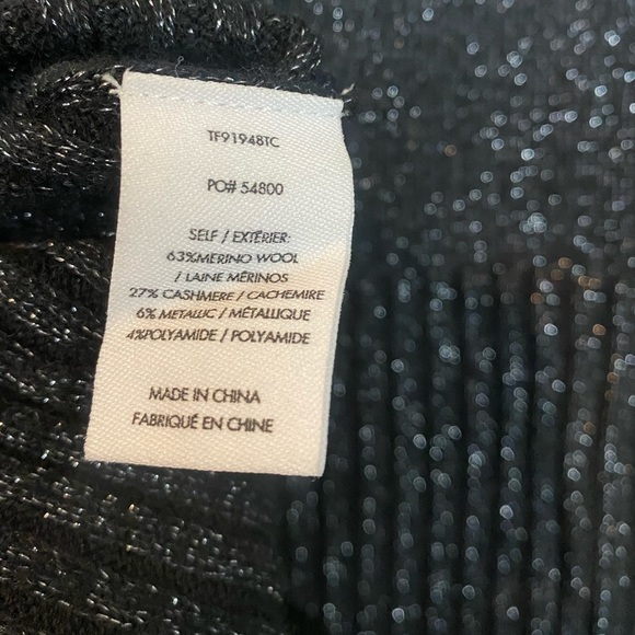 Derek Lam 10 Crosby Bond Merino Wool Cashmere Metallic Turtleneck Black … - Picture 7 of 9